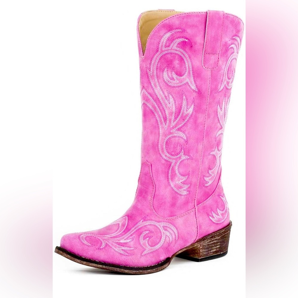 Cowgirl Boots. Worn once size 7.5 pink Roper cowgirl boots. Extremely comfy